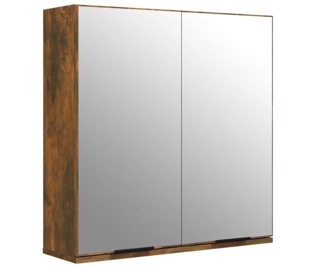Vidaxl armario de baño con espejo color roble ahumado 64x20x67 cm