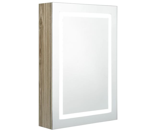 Vidaxl armario de baño con espejo y led color roble 50x13x70 cm