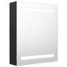 vidaXL Armário espelhado p casa de banho com LED 50x14x60 cm preto