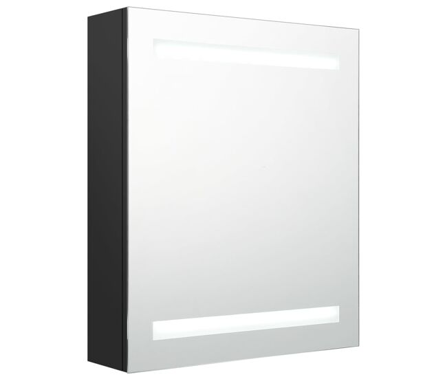 Vidaxl armario de baño con espejo negro 50x14x60 cm