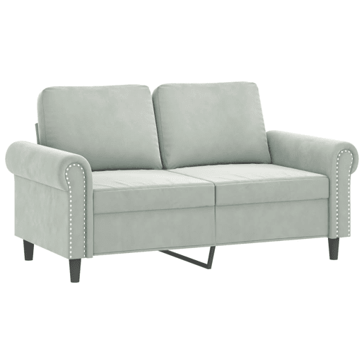 vidaXL Sofá de 2 lugares 120 cm veludo cinzento-claro vidaXL Sofá de 2 lugares 120 cm veludo cinzento-claro
