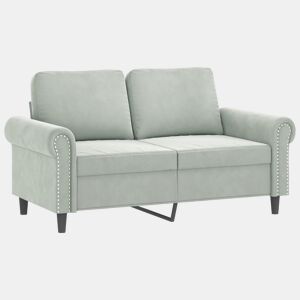 vidaXL Sofá de 2 lugares 120 cm veludo cinzento-claro