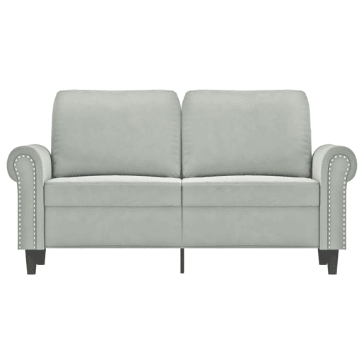 vidaXL Sofá de 2 lugares 120 cm veludo cinzento-claro vidaXL Sofá de 2 lugares 120 cm veludo cinzento-claro