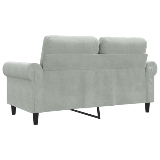 vidaXL Sofá de 2 lugares 120 cm veludo cinzento-claro vidaXL Sofá de 2 lugares 120 cm veludo cinzento-claro