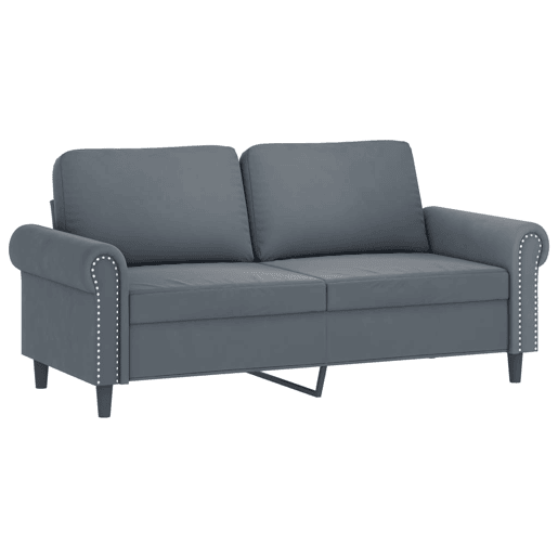 vidaXL Sofá de 2 lugares 140 cm veludo cinza-escuro