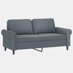 vidaXL Sofá de 2 lugares 140 cm veludo cinza-escuro