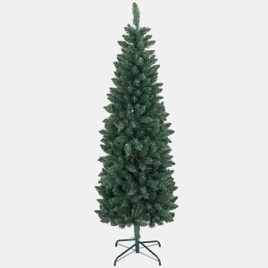 HOMCOM Árvore de Natal Estreita Árvore de Natal Tipo Lápis de 180 cm com Base Dobrável e 479 Ramos para Escritório Verde