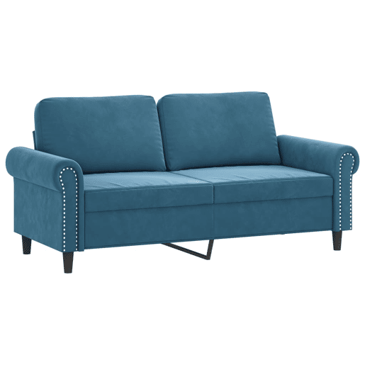 vidaXL Sofá de 2 lugares veludo 140 cm azul