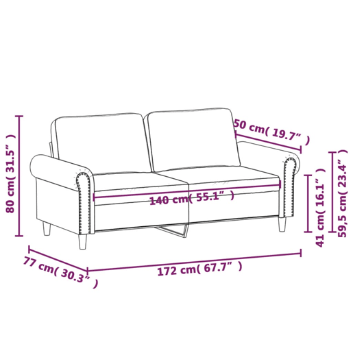 vidaXL Sofá de 2 lugares veludo 140 cm azul