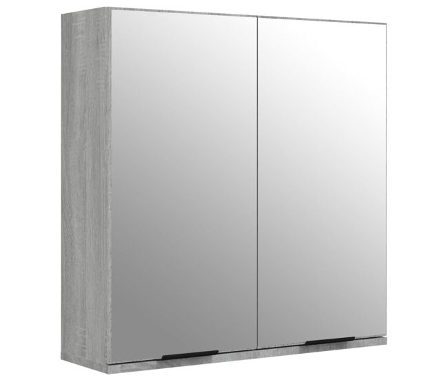 Vidaxl armario de baño con espejo color gris sonoma 64x20x67 cm