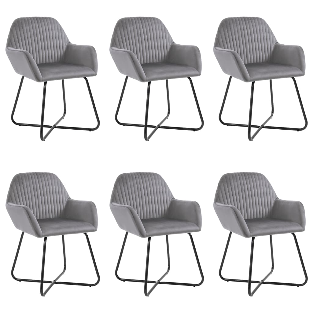 Vidaxl sillas de comedor 6 unidades terciopelo gris