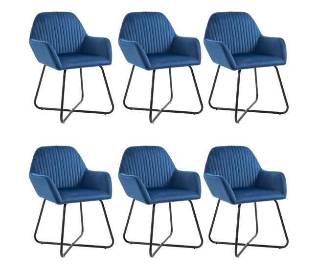 Sillas de comedor 6 unidades terciopelo