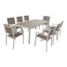 Conjunto de muebles de jardín BARI de 8 plazas en textileno y aluminio Conjunto de muebles de jardín BARI de 8 plazas en textileno y aluminio Marrón