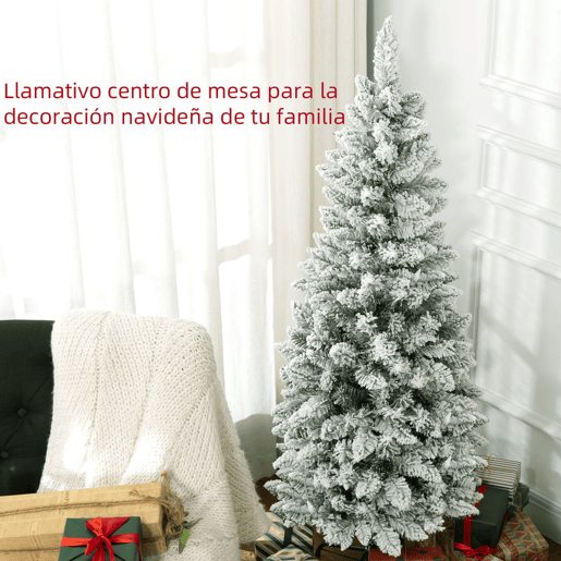 HOMCOM Árvore de Natal 150 cm Árvore de Natal Artificial Coberta de Neve com 317 Ramo e Suporte de Metal Árvore Natalícia para Sala Interior Verde