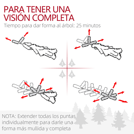 HOMCOM Árvore de Natal 150 cm Árvore de Natal Artificial Coberta de Neve com 317 Ramo e Suporte de Metal Árvore Natalícia para Sala Interior Verde