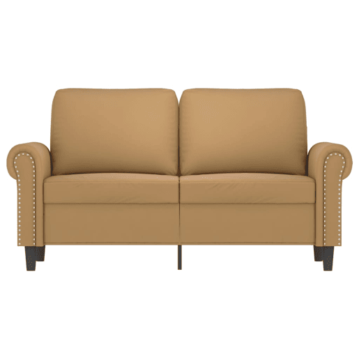 vidaXL Sofá de 2 lugares veludo 120 cm castanho