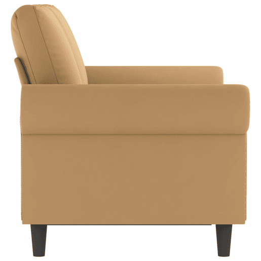 vidaXL Sofá de 2 lugares veludo 120 cm castanho