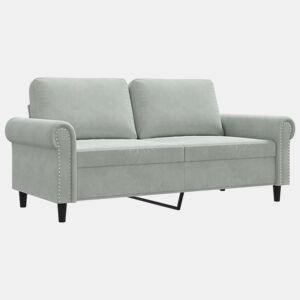 vidaXL Sofá de 2 lugares 140 cm veludo cinza-claro
