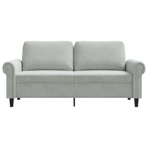 vidaXL Sofá de 2 lugares 140 cm veludo cinza-claro