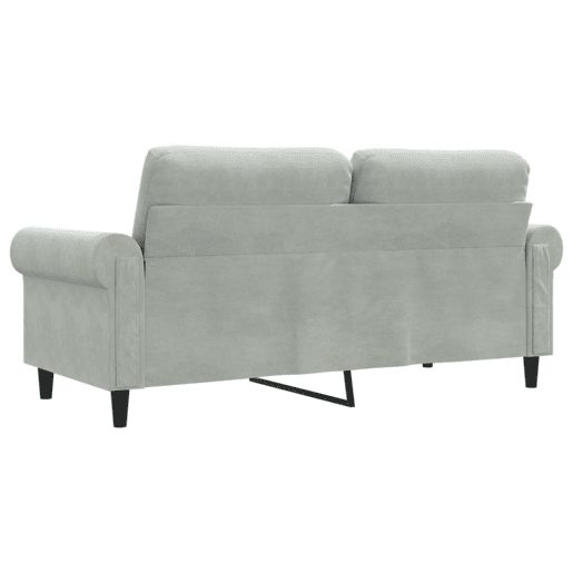 vidaXL Sofá de 2 lugares 140 cm veludo cinza-claro