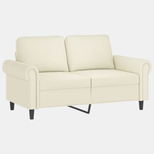 vidaXL Sofá de 2 lugares veludo 120 cm cor creme