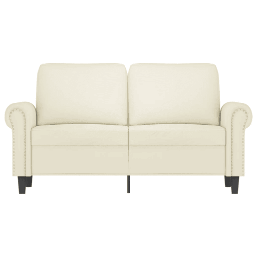 vidaXL Sofá de 2 lugares veludo 120 cm cor creme vidaXL Sofá de 2 lugares veludo 120 cm cor creme
