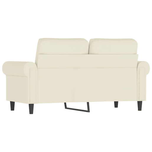 vidaXL Sofá de 2 lugares veludo 120 cm cor creme vidaXL Sofá de 2 lugares veludo 120 cm cor creme
