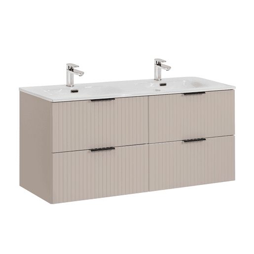 Meuble double vasque encastrée 120cm Adriel Cachemire Meuble double vasque encastrée 120cm Adriel Cachemire