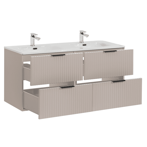 Meuble double vasque encastrée 120cm Adriel Cachemire Meuble double vasque encastrée 120cm Adriel Cachemire