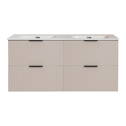 Meuble double vasque encastrée 120cm Adriel Cachemire Meuble double vasque encastrée 120cm Adriel Cachemire
