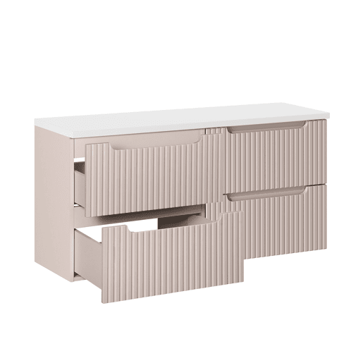 Móvel lavatório 120cm 4 gavetas Riva Cashmere Branco