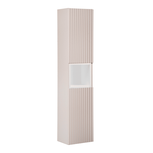 Conjunto lavatório duplo 120cm 4 gavetas coluna Riva Cashmere Branco