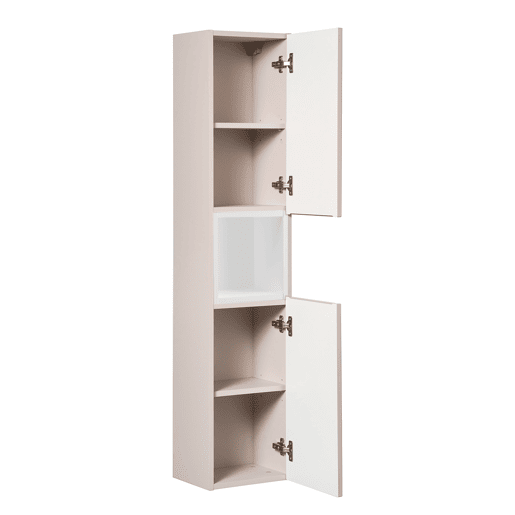 Conjunto lavatório duplo 120cm 4 gavetas coluna Riva Cashmere Branco