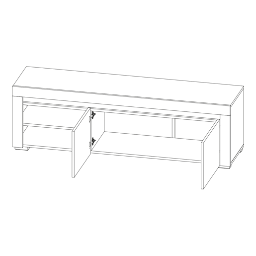 Suporte de TV 2 portas 152 cm LED incluída Kasla Branco