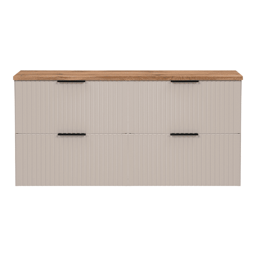 Meuble sous-vasque 120cm plan de toilette Adriel Cachemire et Bois