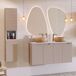 Conjunto de muebles con doble lavabo 4 puertas y columna Riva Conjunto de muebles con doble lavabo 4 puertas y columna Riva Beige