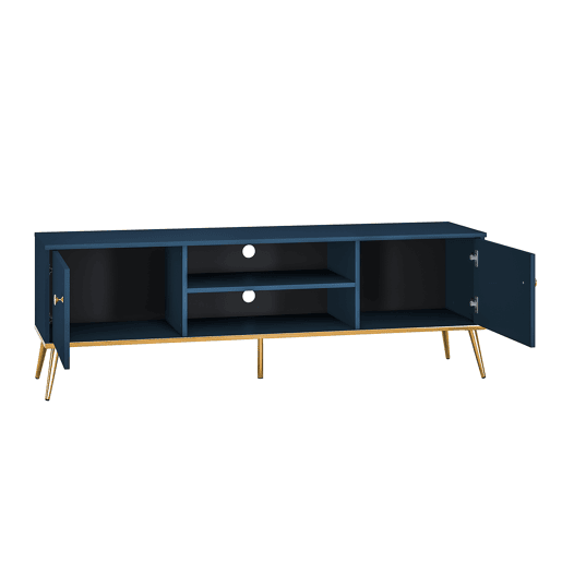 Mesa de TV de 2 portas Thalia Blue 160 cm