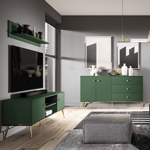Móvel TV 2 portas 160 cm Thalia Verde