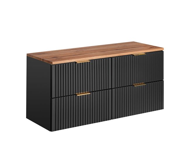 Mueble bajo lavabo 120cm encimera adriel negro y madera