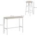 Conjunto de Bar MDF, Acero HOMCOM, hogar - cocina Conjunto de Bar MDF, Acero HOMCOM, hogar - cocina Blanco/ Madera
