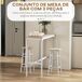 Conjunto de Bar MDF, Acero HOMCOM, hogar - cocina Conjunto de Bar MDF, Acero HOMCOM, hogar - cocina Blanco/ Madera