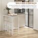 Conjunto de Bar MDF, Acero HOMCOM, hogar - cocina Conjunto de Bar MDF, Acero HOMCOM, hogar - cocina Blanco/ Madera