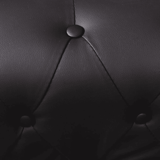 vidaXL Sofá de canto Chesterfield 6 lugares couro artificial preto
