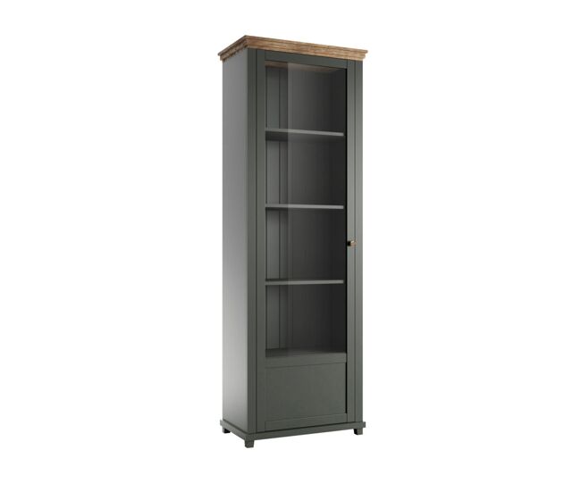 Vitrina 1 puerta apertura por la izquierda Martin Verde y Madera