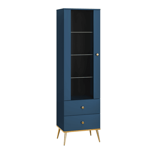 Vitrina 1 porta 2 gavetas Thalia Azul