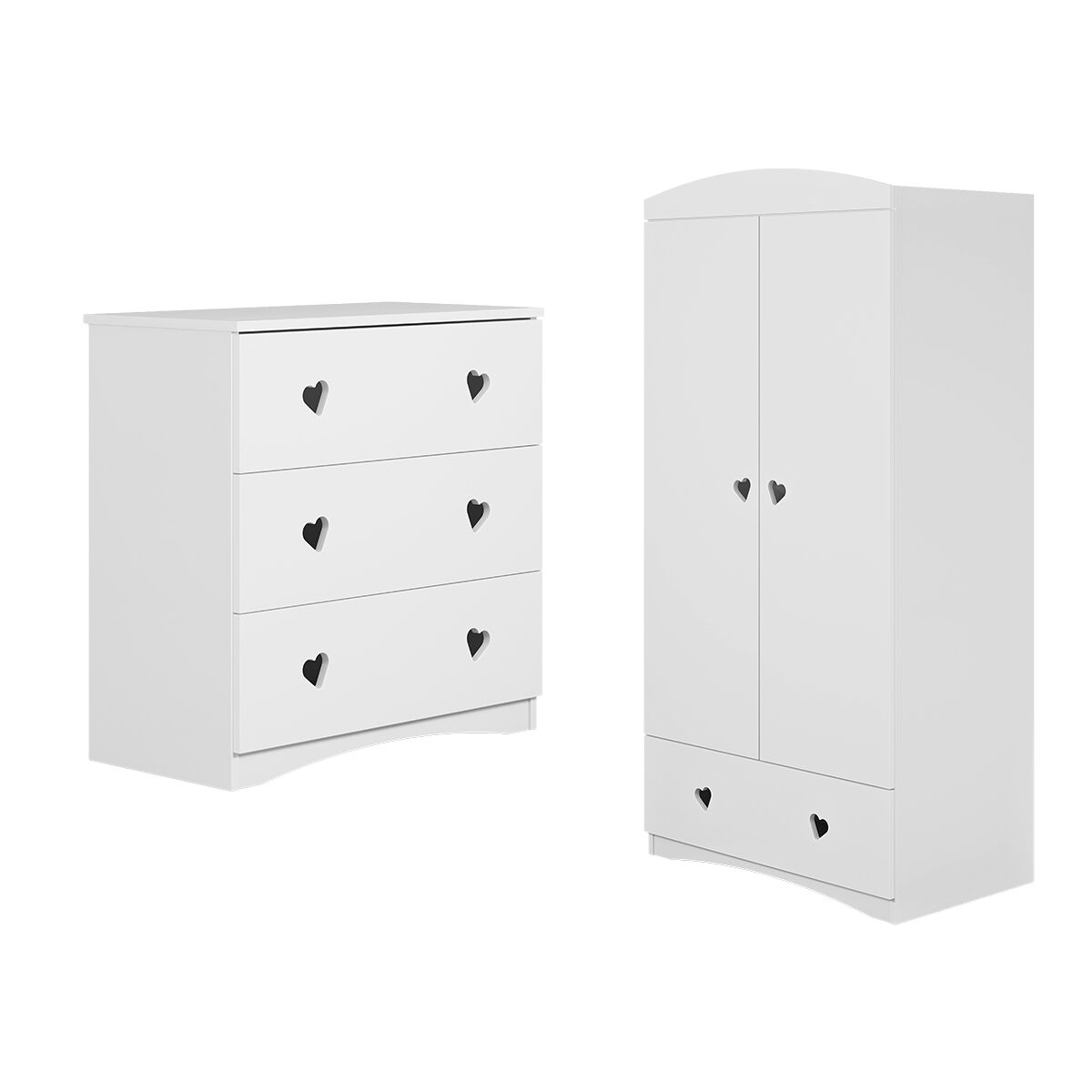 Cómoda 3 cajones y armario 2 puertas 1 cajón Kocot Kids Julia