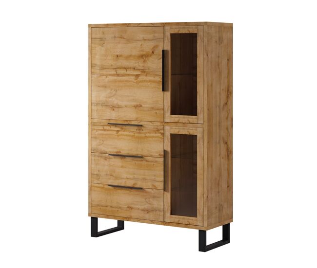 Vajillero 3 puertas 3 cajones eden madera y metal