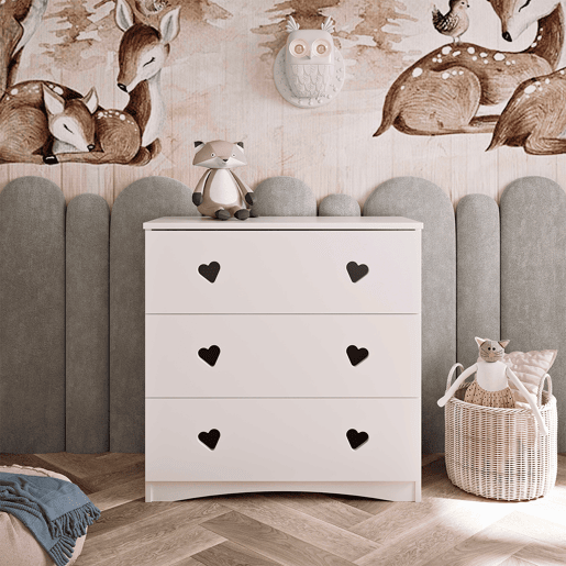 Kocot Kids Julia Cómoda com 3 gavetas - Branco