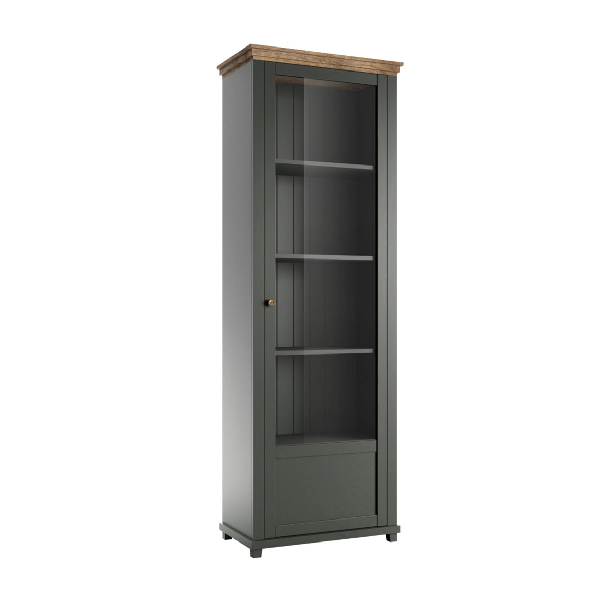 Vitrina 1 puerta apertura por la derecha martin verde y madera
