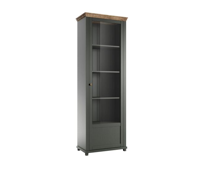Vitrina 1 puerta apertura por la derecha martin verde y madera